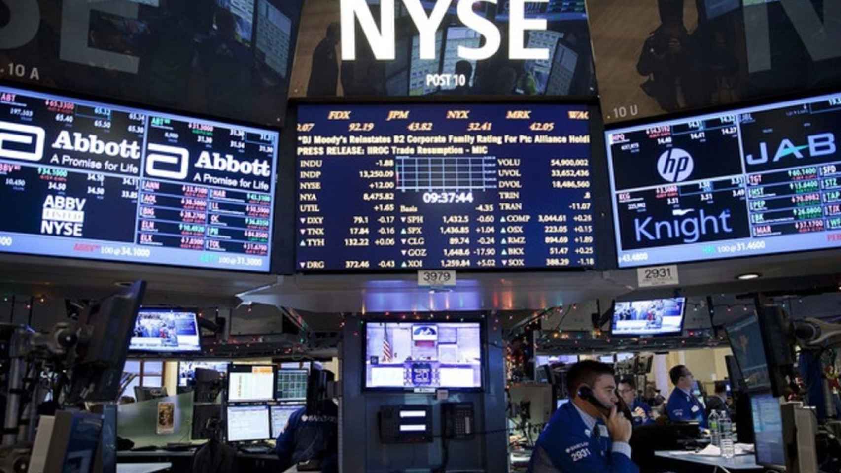 Imagen del interior de la Bolsa de Nueva York.