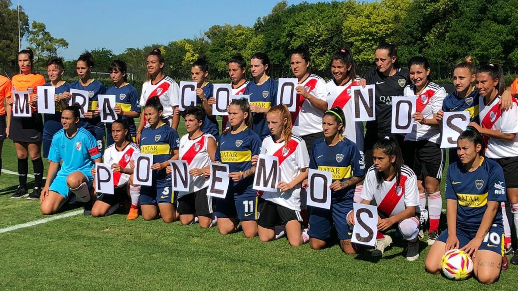 Las futbolistas de River y Boca se unen contra el acoso