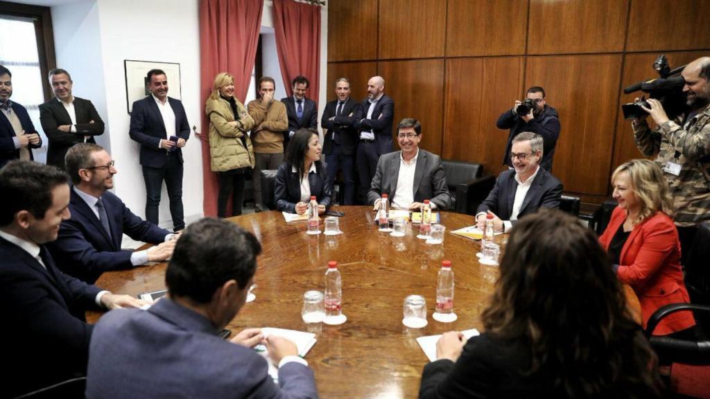 Reunión entre PP y Cs celebrada este lunes.