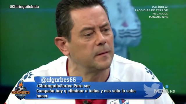 Tomás Roncero en El Chiringuito. Foto: Twitter. (@elchiringuitotv)