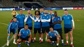 Los jugadores del Real Madrid, tras el entrenamiento previo al Mundial de Clubes. Foto: Twitter (@SergioRamos)