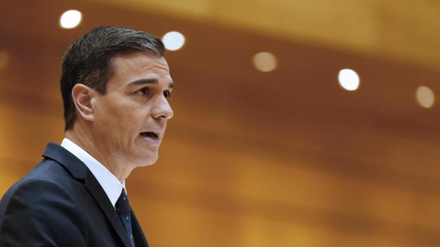 Pedro Sánchez, este martes en el Senado.