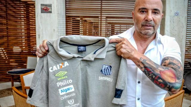 Sampaoli ficha por el Santos. Foto: Twitter (@SantosFC)