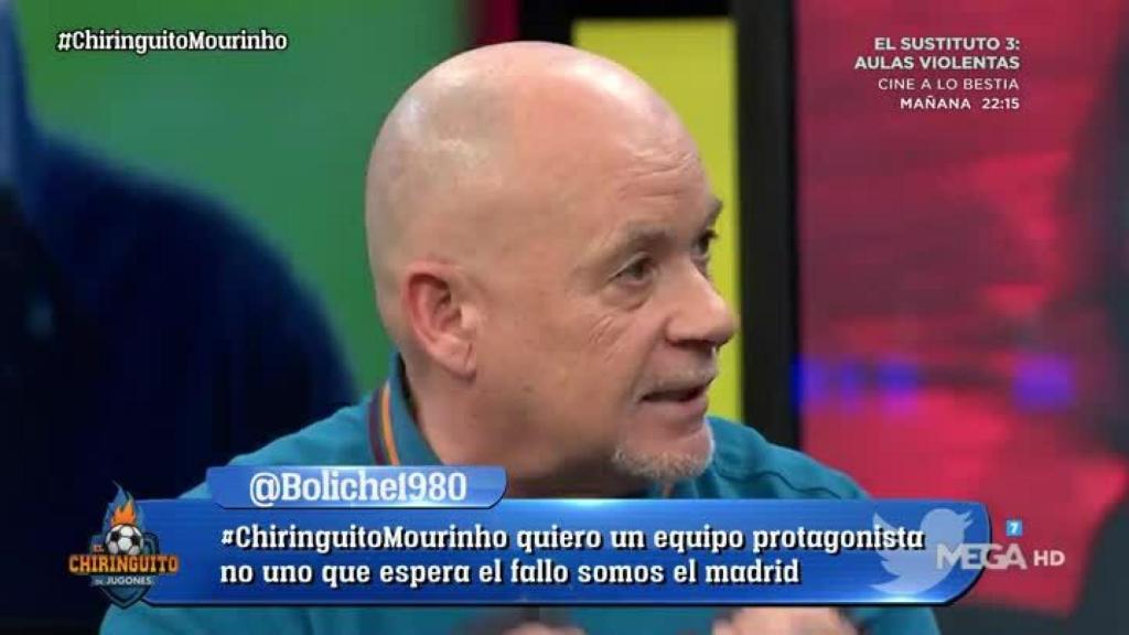 Alfredo Duro, durante El Chiringuito. Foto: Twitter (@elchiringuitotv)