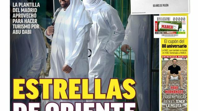 La portada del diario MARCA (21/12/18)