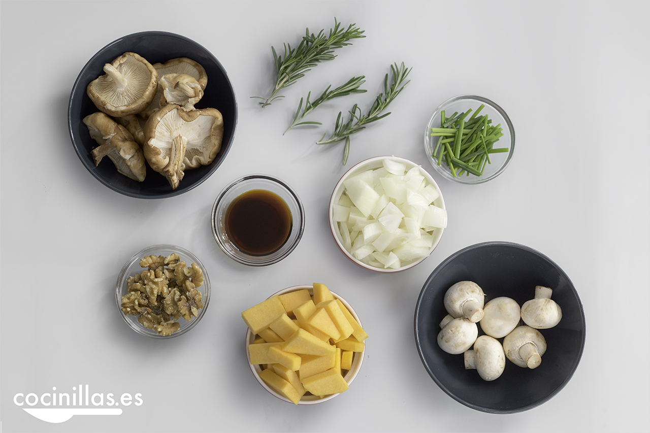 ingredientes para el paté de shiitake