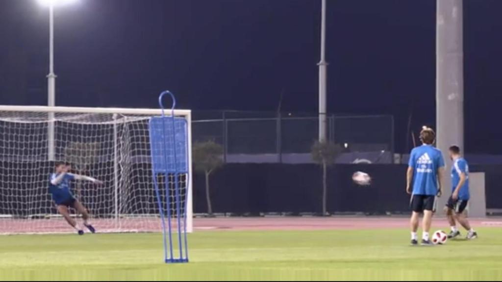 Entrenamiento de penaltis del Real Madrid