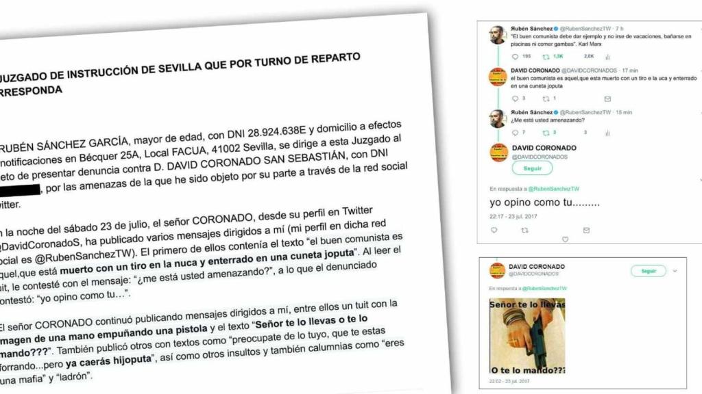 Capturas de las amenazas de muerte que recibió Sánchez en Twitter
