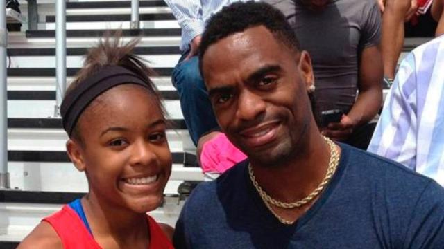 Trinty Gay junto a su padre Tyson Gay. Foto Twitter: @1_newsnet