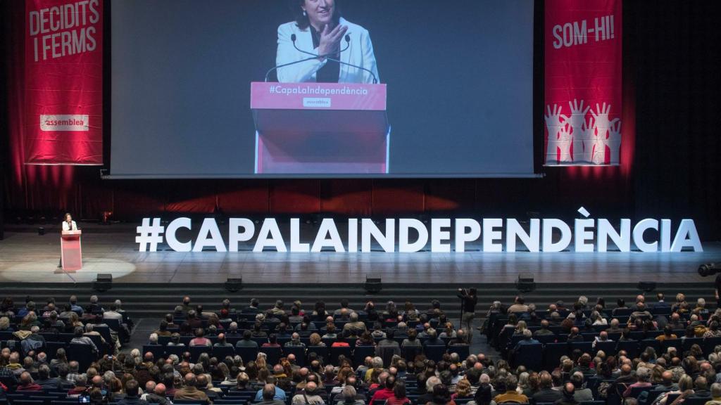 La presidenta de la ANC, Elisenda Paluzie, durante un acto público este sábado.