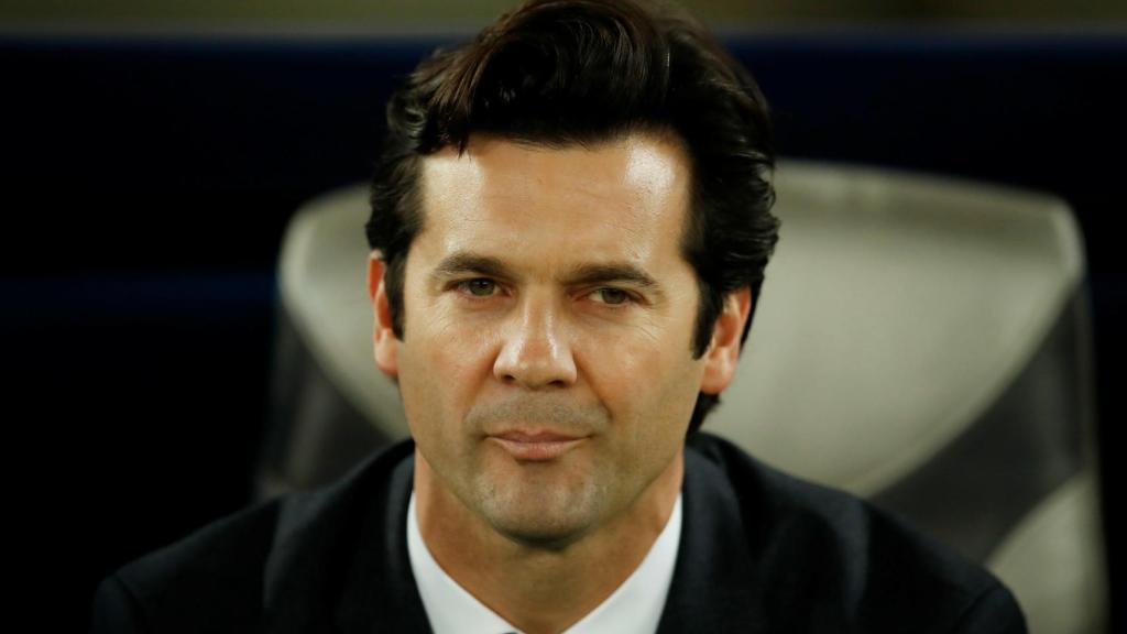 Solari, durante un partido del Real Madrid