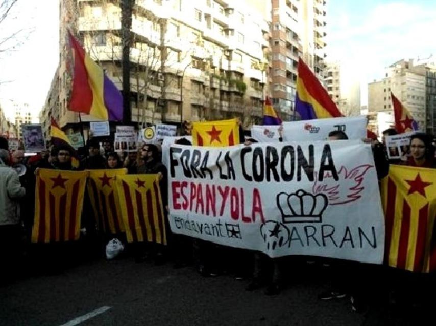 Manifestación en contra de la Corona española en Palma de Mallorca.