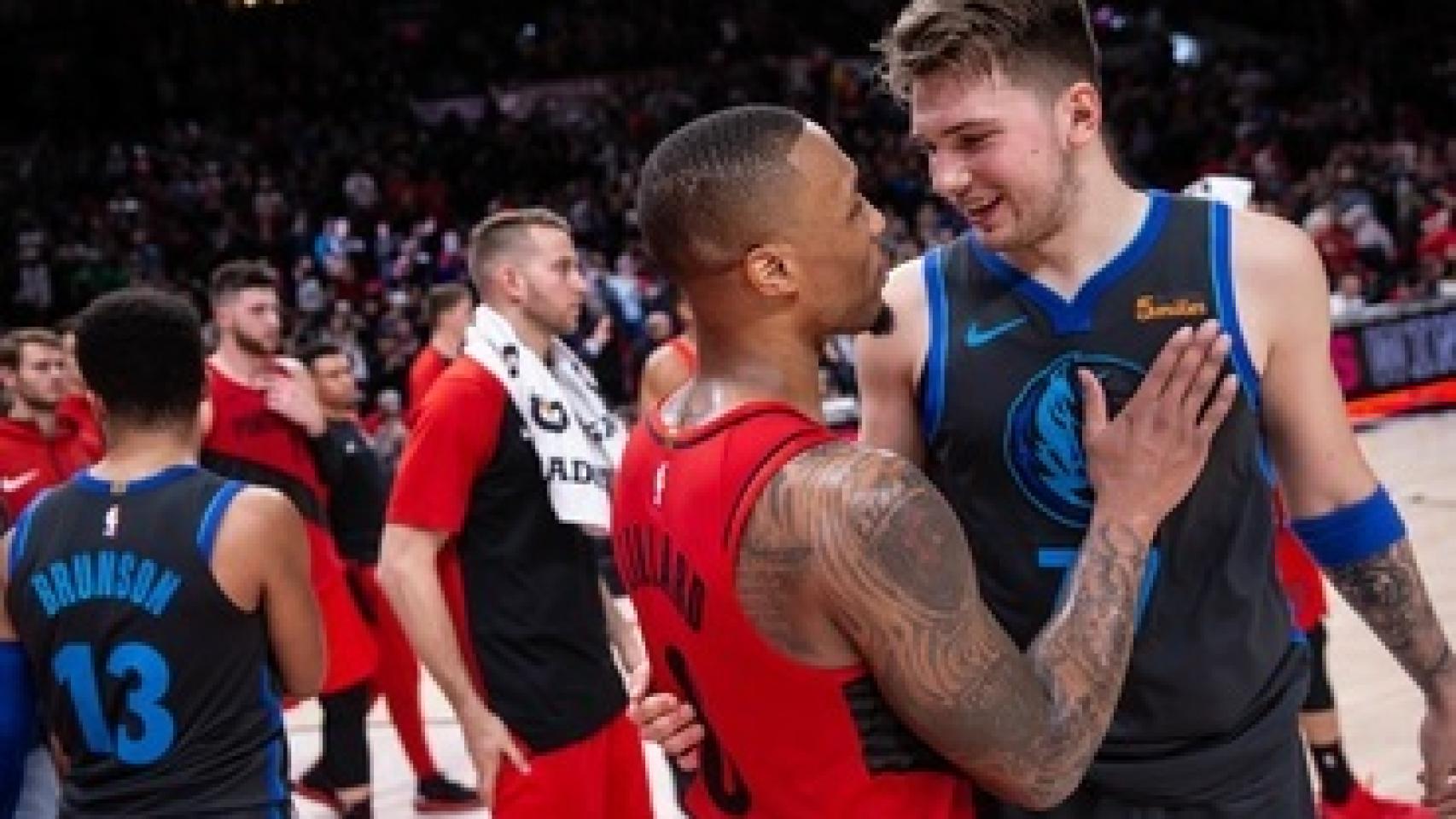 Lillard y Luka Doncic. Foto: nba.com/blazers