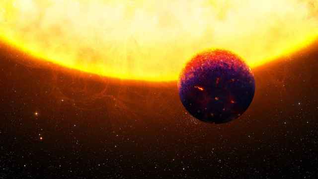 Una ilustración de 55 Cnc e, una super Tierra similar al planeta de Casiopea