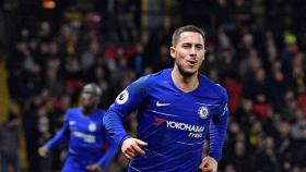 Hazard celebra uno de los goles anotados ante el Watford