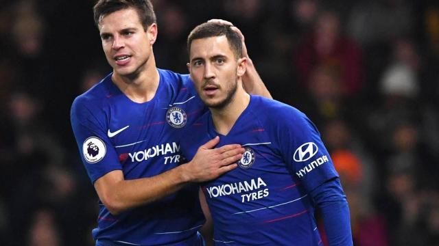 Azpilicueta y Hazard, durante un partido con el Chelsea