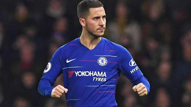 Hazard en un encuentro con el Chelsea