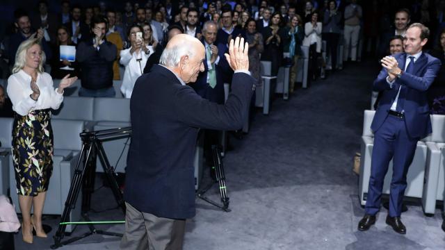 Francisco González durante su despedida.