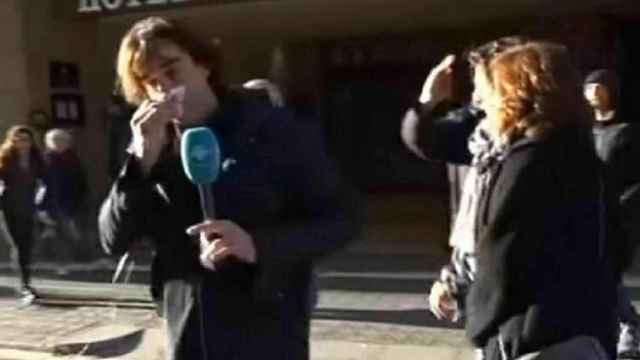 El periodista Cake Minuesa tras la agresión sufrida en Barcelona.