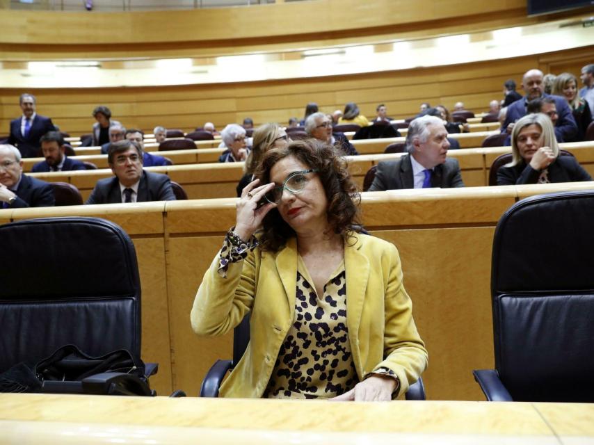 María Jesús Montero, ministra de Hacienda, en el Senado.