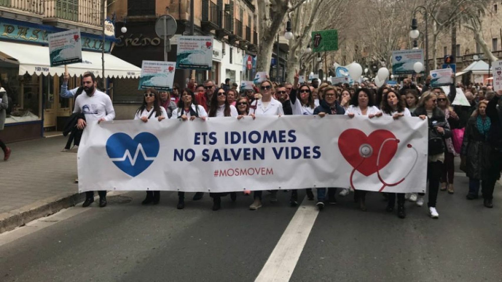 Manifestación del colectivo Mos Movem en Palma.