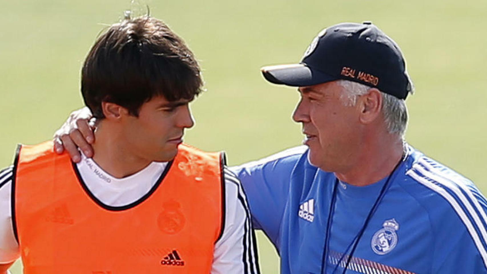 Kaká y Ancelotti