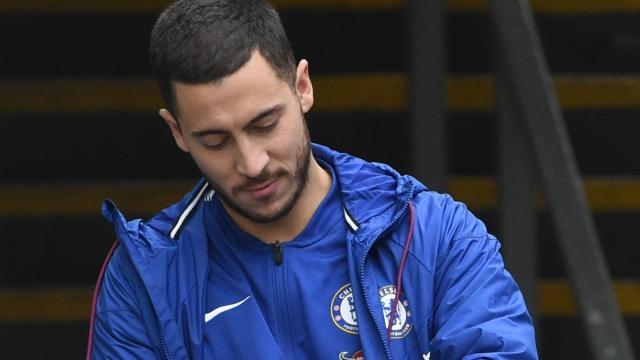 Hazard antes del partido contra el Crystal Palace