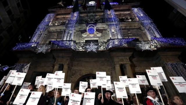 Un momento de la manifestación convocada por Sortu, LAB y Ernai.