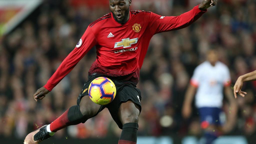 Lukaku en un partido con el Manchester United