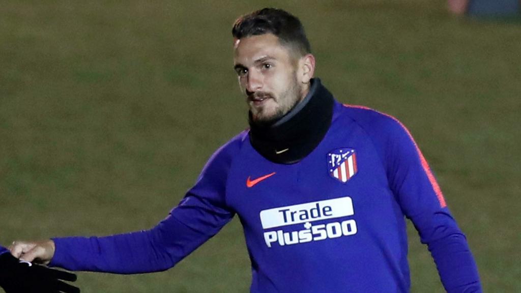 Koke se entrena con el Atlético