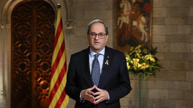 Quim Torra, president de la Geeneralitat, durante su discurso de fin de año.