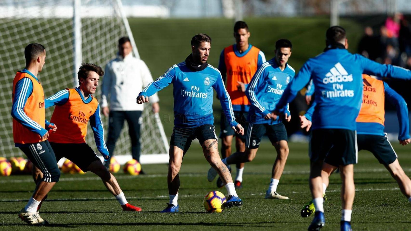 Ramos durante un ejercicio de entrenamiento