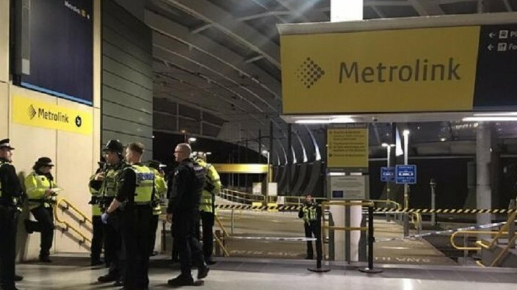 La estación de tren tras el ataque.