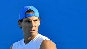 Rafael Nadal, durante un entrenamiento en Australia