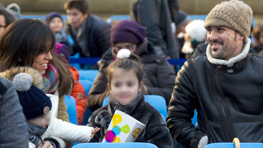 David Villa, Patricia González y sus hijos en la Cabalgata del 2014