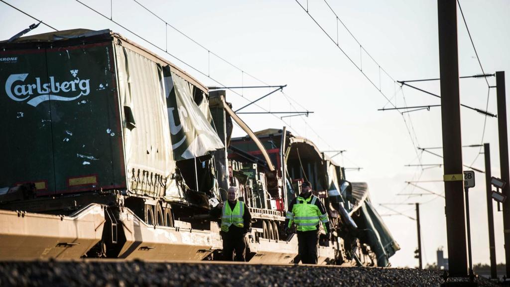 Uno de los trenes accidentados.