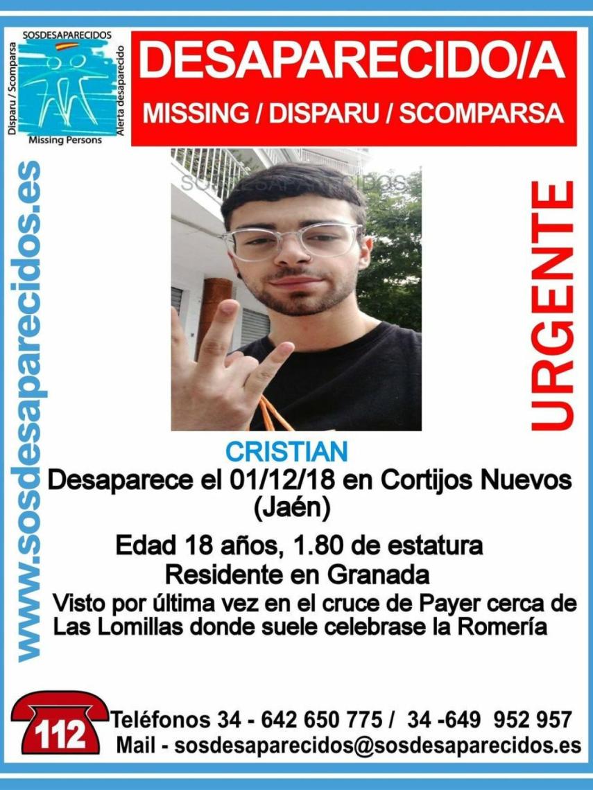 Christian Foronda desapareció el pasado 30 de noviembre en Jaén.