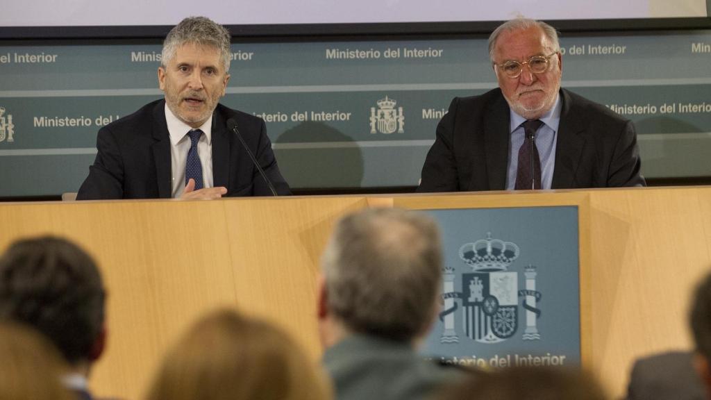 El ministro del Interior, Fernando Grande-Marlaska, y el director de la DGT, Pere Navarro.