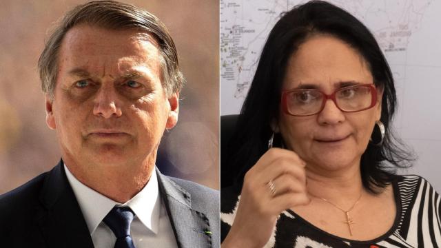 Jair Bolsonaro y Damares Alves.