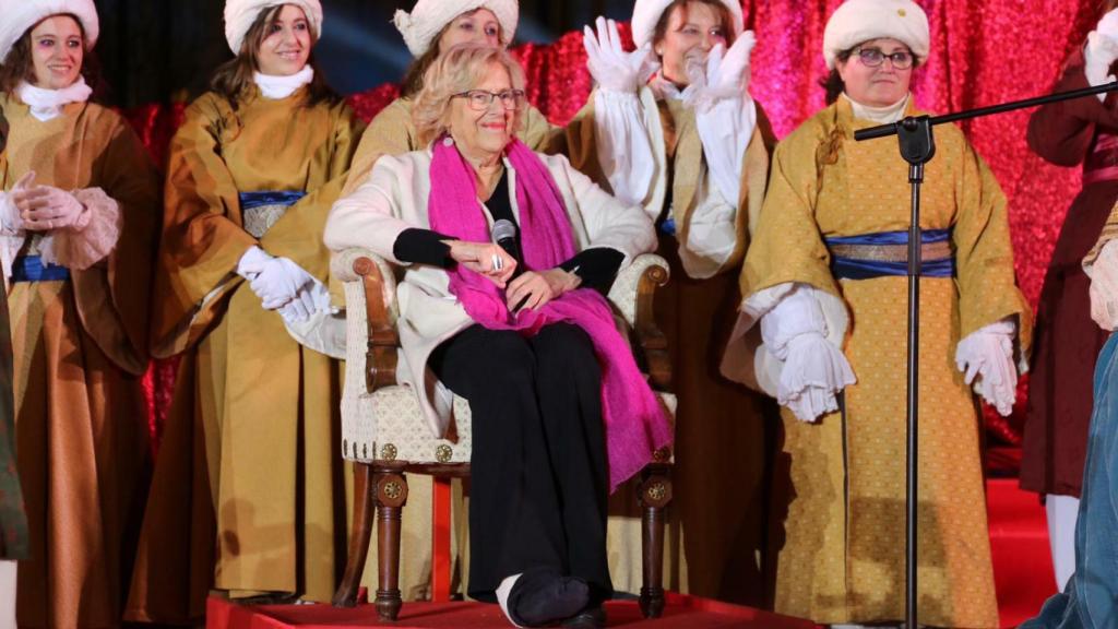 Manuela Carmena en la Plaza de Cibeles