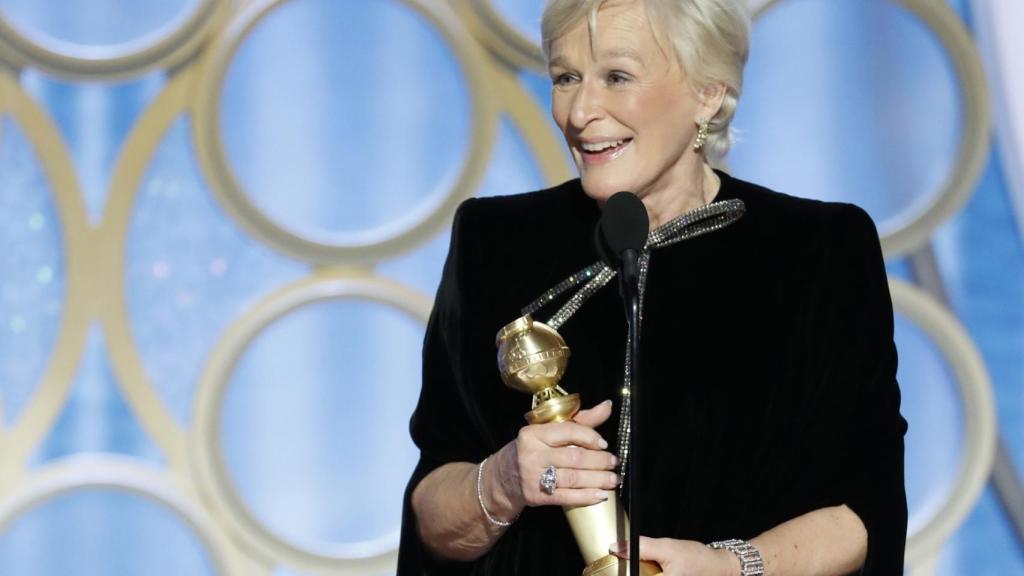 Glenn Close, durante su discurso en los Globos de Oro