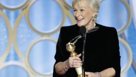 Glenn Close, durante su discurso en los Globos de Oro