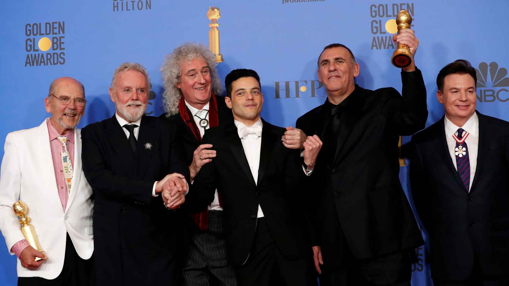 El equipo de 'Bohemian Rhapsody', la mejor película según los Globos de Oro