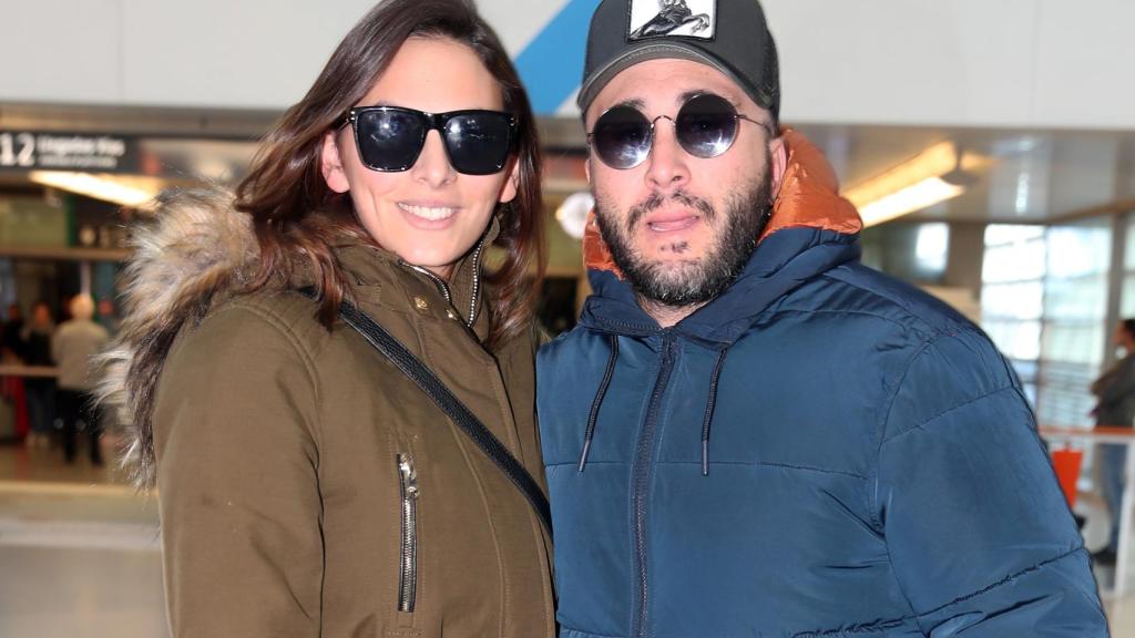 Irene Rosales y Kiko Rivera en la estación de Atocha