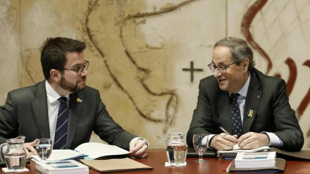 Quim Torra, presidente de la Generalitat de Cataluña, y Pere Aragonès, vicepresidente.