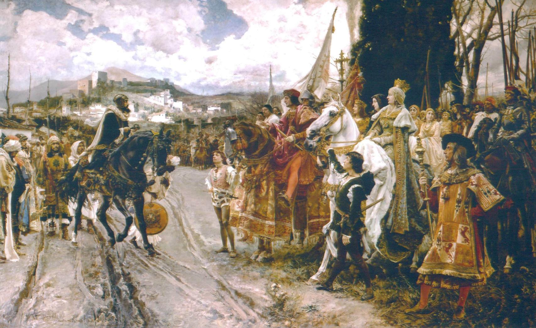 Francisco Pradilla y Ortiz pintó en 1882 el cuadro titulado 'La rendición de Granada'.