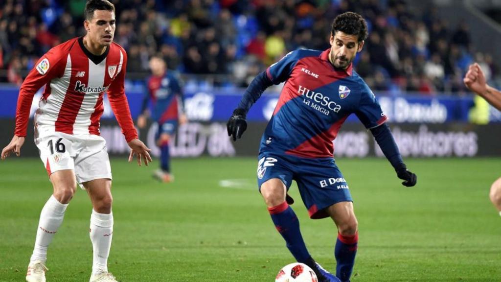 Lluis Sastre, durante un partido con el Huesca