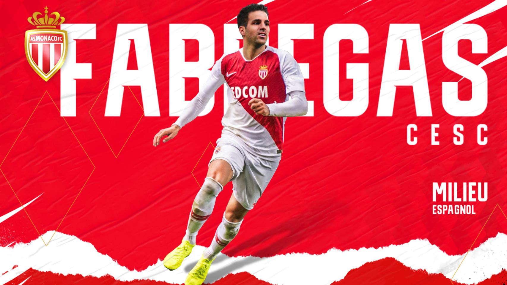 Cesc Fàbregas ficha por el Mónaco. Foto: asmonaco.com