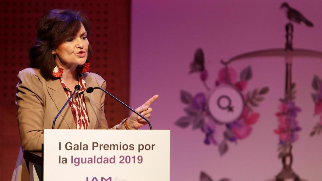 La vicepresidenta del Gobierno, Carmen Calvo, en un acto reciente.