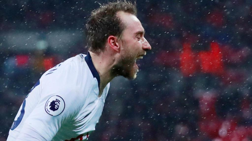 Eriksen, en un partido del Tottenham